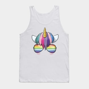 Cute Unicorn with Glasses Tank Top